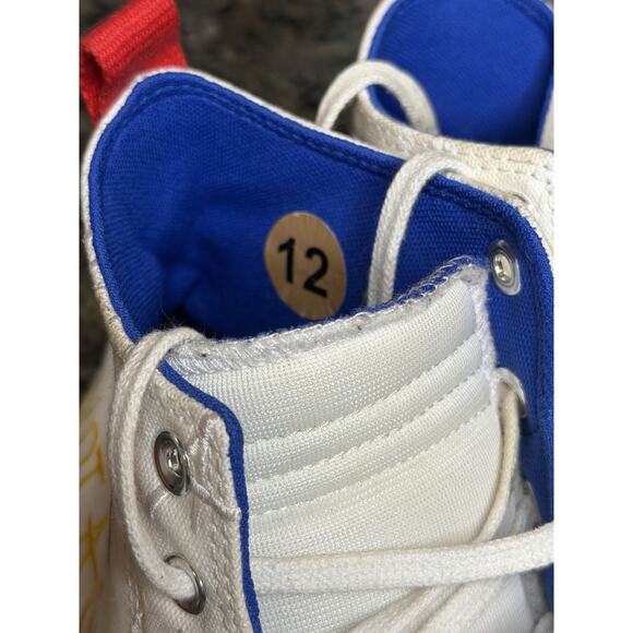Converse Not A Chuck High Top Shoes White/Blue/Red Size 12 – Preowned - Picture 8 of 14